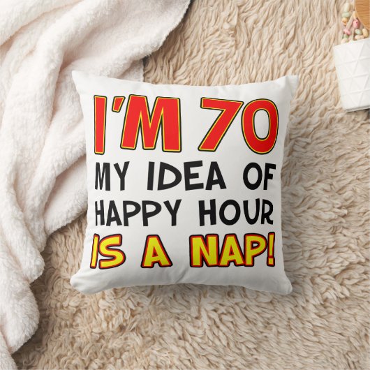 私は70私の幸せな時間のアイディアは昼寝Gagギフトである クッション (ブランケット)