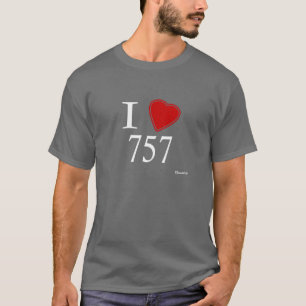 私は757 Virginia Beachを愛します Tシャツ