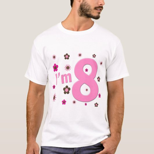 私は8つのピンクおよびブラウンの花です Tシャツ (正面)
