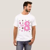 私は8つのピンクおよびブラウンの花です Tシャツ (正面フル)