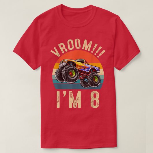 私は8歳のVroom 8th誕生日パーティートラック Tシャツ (デザイン正面)
