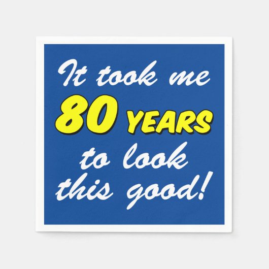 私は80年この良い青いナプキンに見えた スタンダードカクテルナプキン (正面)