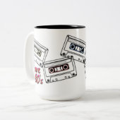 私は80年代の古い学校のカセットのコーヒーマグが大好き ツートーンマグカップ (正面左)