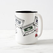 私は80年代の古い学校のカセットのコーヒーマグが大好き ツートーンマグカップ (正面右)