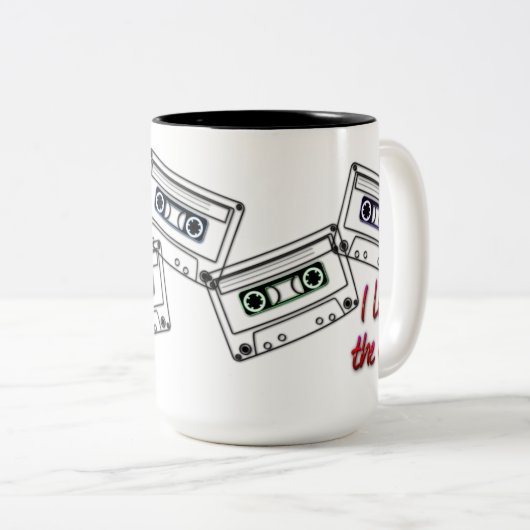私は80年代の古い学校のカセットのコーヒーマグが大好き ツートーンマグカップ (正面右)