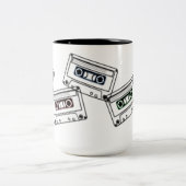 私は80年代の古い学校のカセットのコーヒーマグが大好き ツートーンマグカップ (中央)