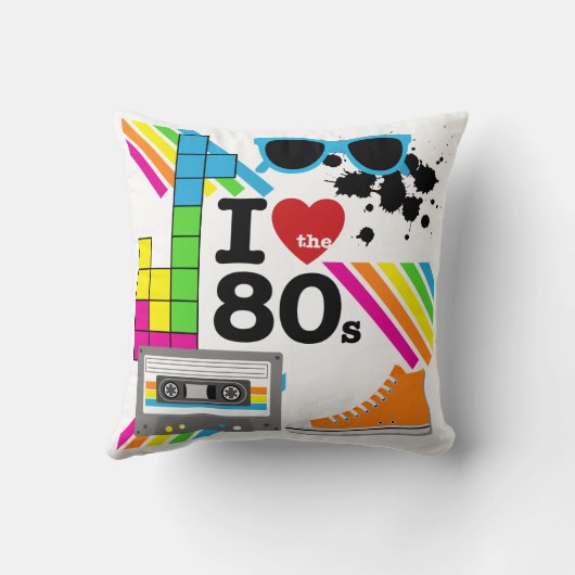 私は80年代の枕を愛します クッション (裏面)