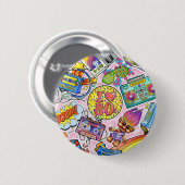 私は80年代ボタンを愛します! 缶バッジ (正面&裏面)
