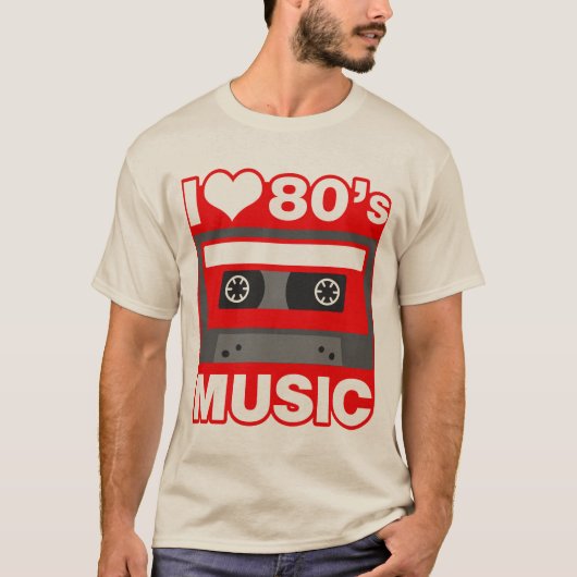 私は80年代音楽を愛します Tシャツ (正面)