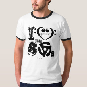 私は80年代音楽Tシャツのヘ音記号を愛します Tシャツ