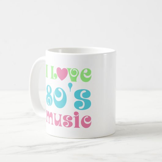 私は80s音楽を愛します コーヒーマグカップ (正面左)