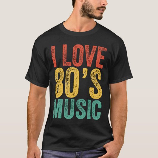 私は80s音楽レトロヴィンテージ衣装パーティーコンク大好き tシャツ (正面)