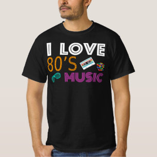 私は80s音楽- 80s衣裳、デザインの凝った服--を愛します tシャツ
