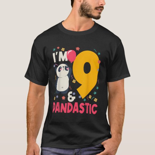 私は9パンダスティックパンダピーお祝い9位 Tシャツ (正面)