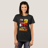 私は9歳レーシングカー幼児9th誕生日Ra Tシャツ (正面フル)