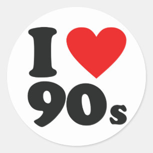私は90年代のステッカーを愛します ラウンドシール