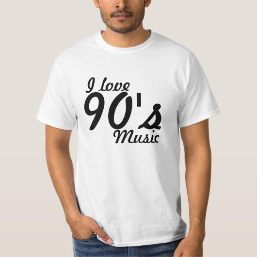 私は90年代音楽Tシャツを愛します Tシャツ (正面)