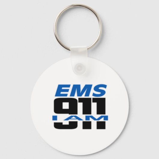 私は911のロゴの物火、ems、ディスパッチ！ キーホルダー (正面)