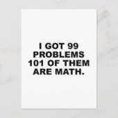 私は99得の問題の101は数学である ポストカード (正面)