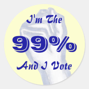 私は99% (および私投票して下さい)ステッカーです ラウンドシール