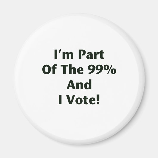 私は99%の一員で投票する！ マグネット (正面)