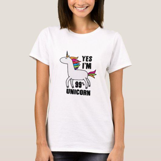 私は99%ユニコーンです Tシャツ (正面)