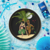 私は9"愛しますフラ女の子のTikiの私の紙皿を ペーパープレート (パーティー)