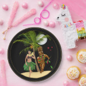 私は9"愛しますフラ女の子のTikiの私の紙皿を ペーパープレート (パーティー)