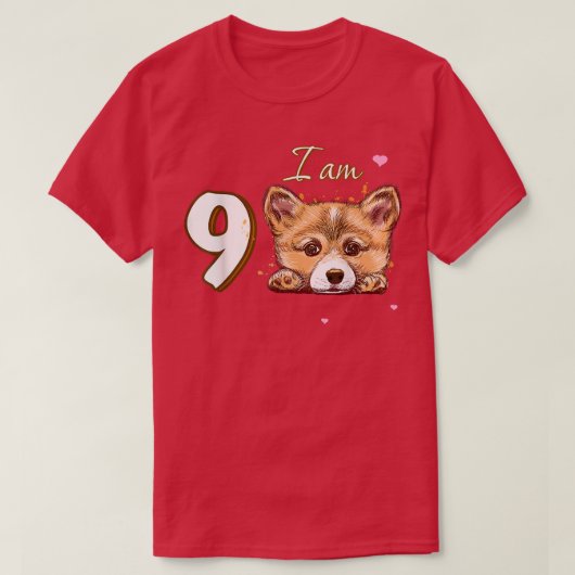 私は9 Corgiギフトの9誕生日ファンギフト Tシャツ (デザイン正面)