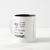 私は-おもしろい文法先端を判断しません ツートーンマグカップ (正面左)