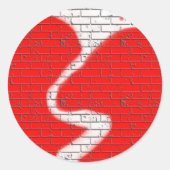 私は、お前のTwflame友人の愛の壊れたハート赤 ラウンドシール (正面)