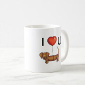 私は-かわいいダックスフントのマグ愛します コーヒーマグカップ (正面右)