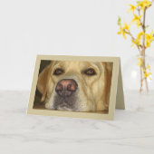 私は-かわいく黄色いラブラドールを恋しく思います カード (黄色い花)