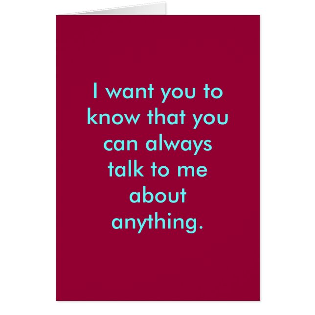 私は…に常に話すことができることを知ってほしいです (正面)