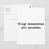 私は…より長く続く記念碑を建てた。... ポストカード (正面/裏面)