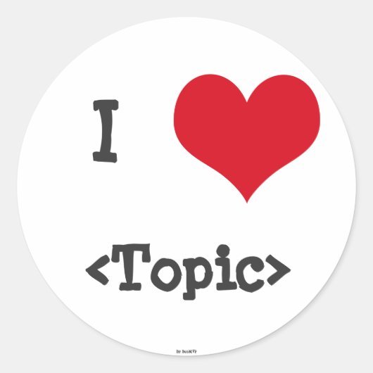 私は__を愛します ラウンドシール (正面)