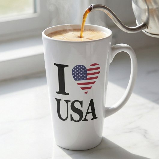 「私は❤️アメリカ」 カフェラテマグ