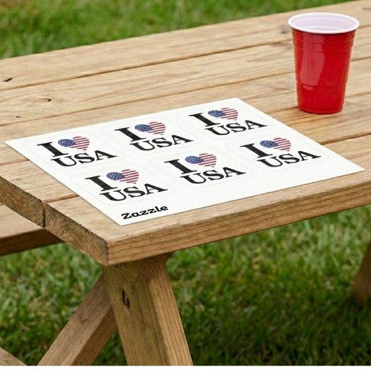 「私は❤️アメリカ」 スクエアシール