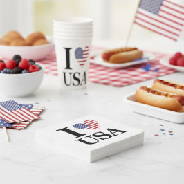 「私は❤️アメリカ」 スタンダードカクテルナプキン