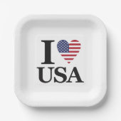 「私は❤️アメリカ」 ペーパープレート (正面)