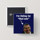 私は"オバマその1"ボタンのために投票しています 缶バッジ (正面&裏面)