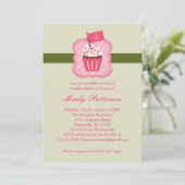 "私は"カップケーキのブライダルシャワーの招待状 招待状 (スタンド正面)