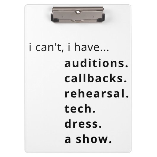 私は…クリップボードを持っている クリップボード (正面)