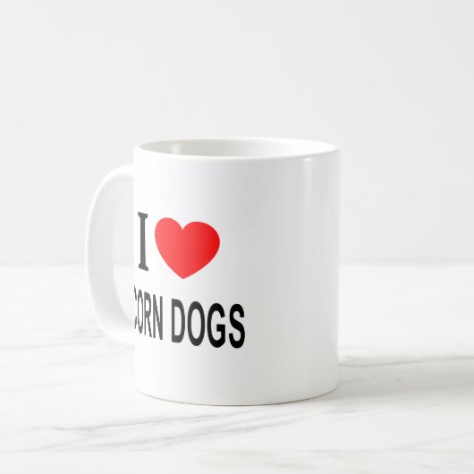 私は❤️コーン犬が大好きコーン犬iハートコーン犬 コーヒーマグカップ (正面左)