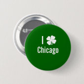 私は(シャムロック)シカゴSt patricks dayを愛します 缶バッジ (正面&裏面)