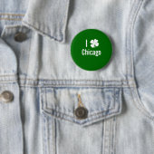 私は(シャムロック)シカゴSt patricks dayを愛します 缶バッジ (インサイチュ)