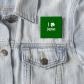 私は(シャムロック)ボストンSt patricks dayを愛します 缶バッジ (インサイチュ)