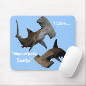 私は…シュモクザメを愛します! …マウスパッド、動物 マウスパッド (マウス)