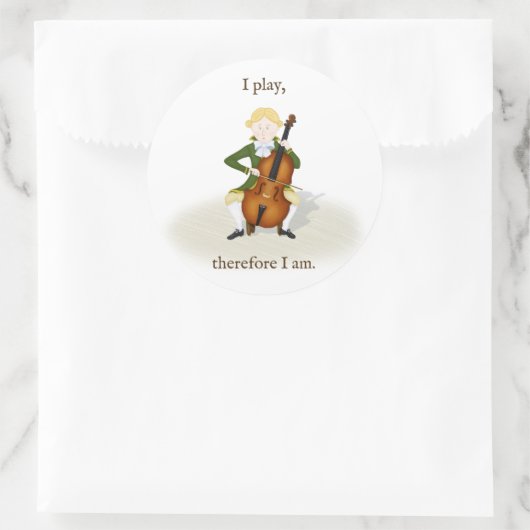 "私は"チェロ音楽 ラウンドシール (バッグ)