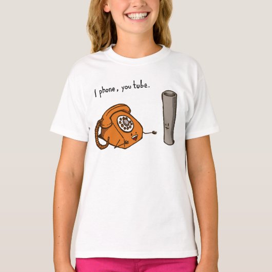 私は、チューブを電話。シャツ Tシャツ (正面)